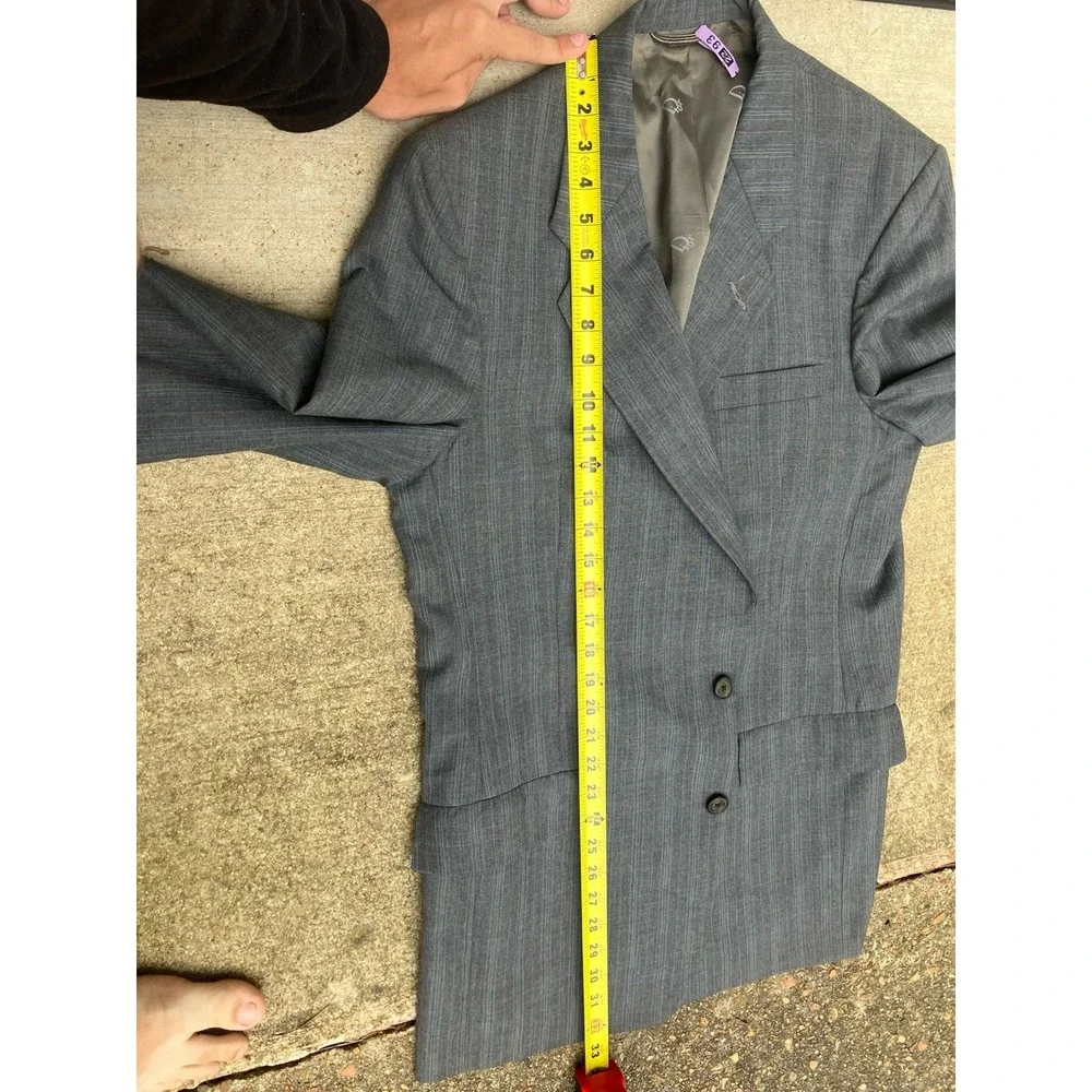 Vtg Christian Dior Mens 38R USA Grey Monsieur Blazer Sport Coat Single Breasted